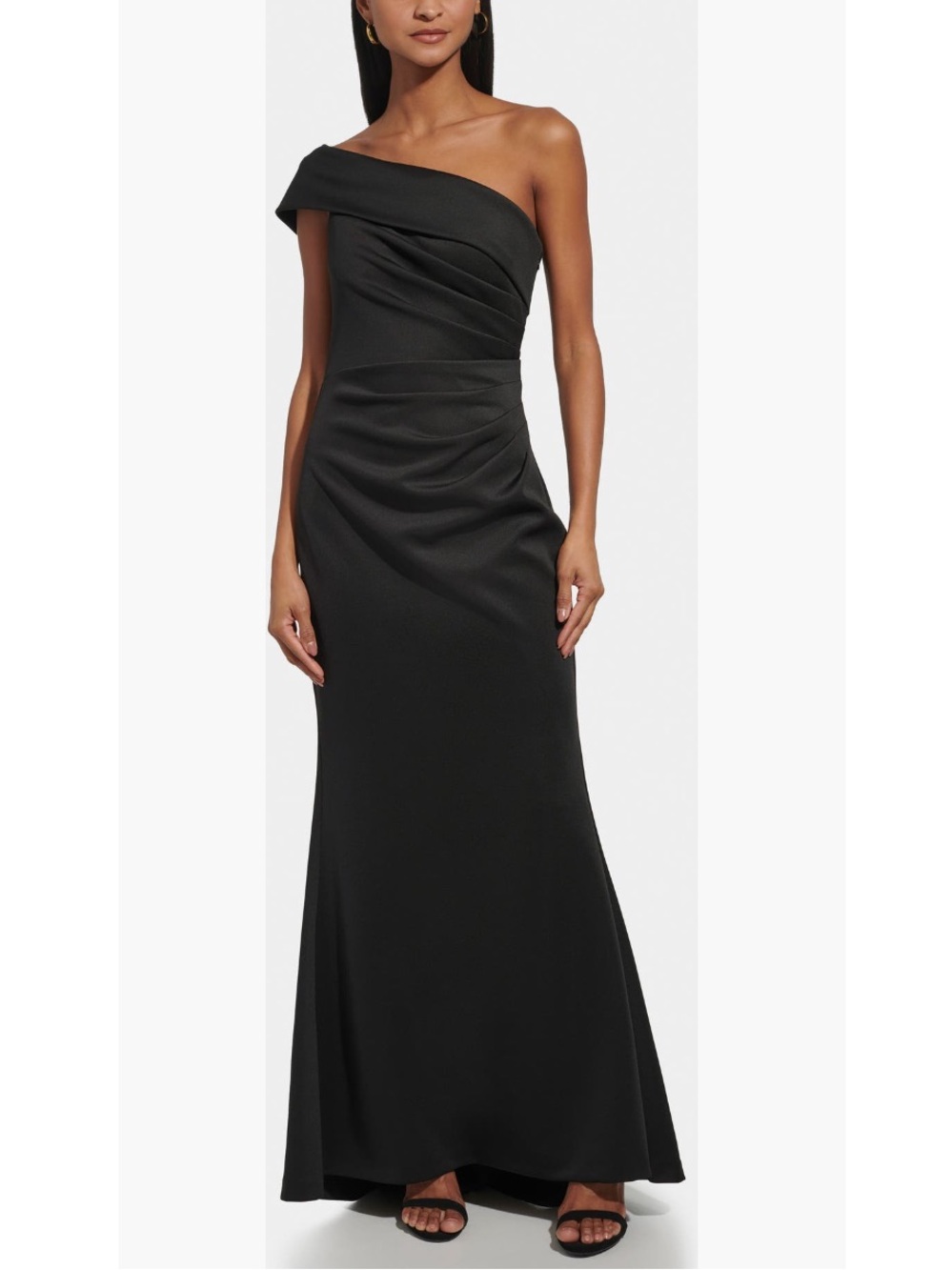 Eliza J One- Shoulder Ruched Gown
